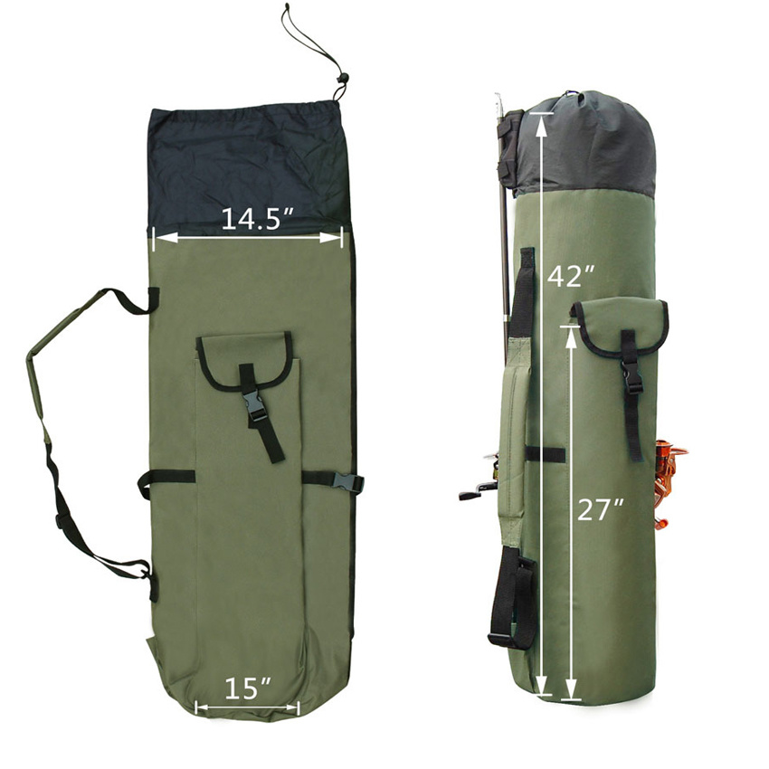 Multi-Functiona Fishing Outdoor Tool Sports Waterproof Packing Pole Bag Fishing Tackle Storage Bag Large Capacity Rod Bag Food Storage Carrier Gear Backpack Bag