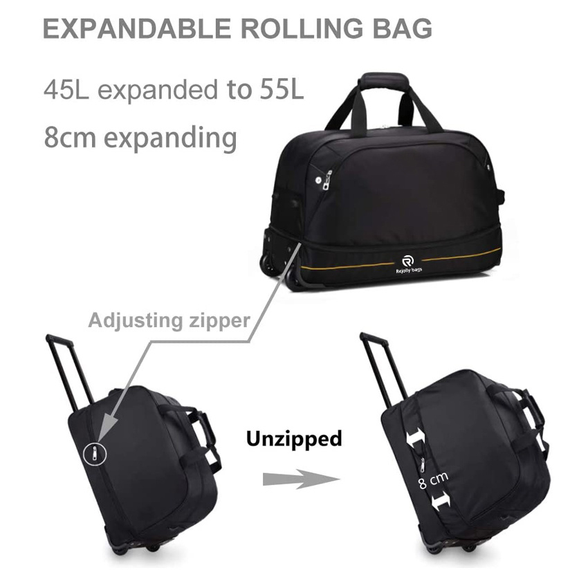 Travel Holdall with Wheels Weekend Bag for Women and Men Overnight Bag