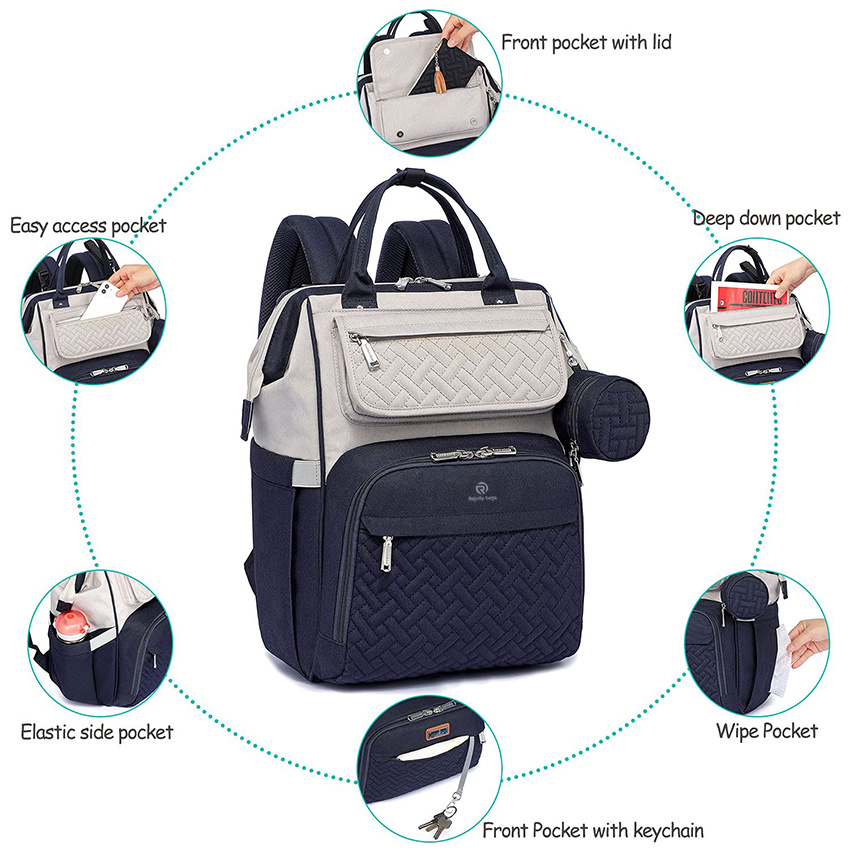 Multifunction Large Baby Bags with Changing Pad & Stroller Straps & Pacifier Case Unisex Stylish Travel Back Pack Nappy Changing Bag for Moms Dads Diaper Bag