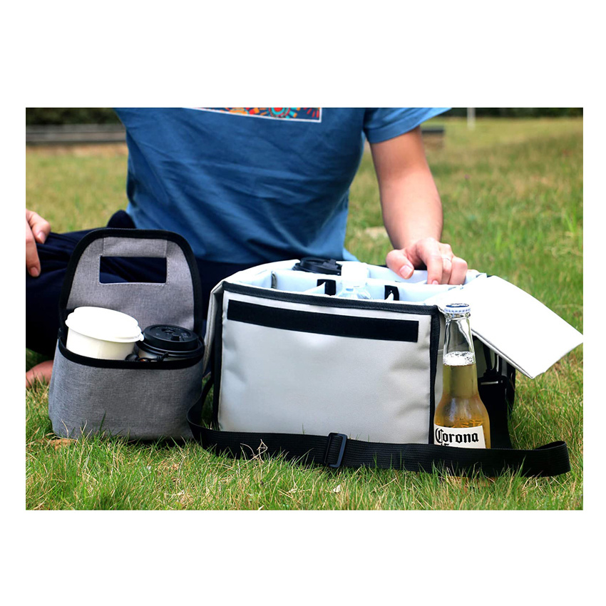 Insulated Drink Carrier Lunch Bag Picnic Basket Ice Cooler Bag Beach Bag