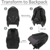 Rolling Backpack for Travel 4 Wheels Laptop Backpack for Women Men Water Resistant Business Large Wheeled Backpack