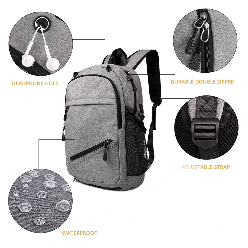 Basketball Backpack USB Charge Schoolbag Lightweight Daypack for Travel Hiking Cycling