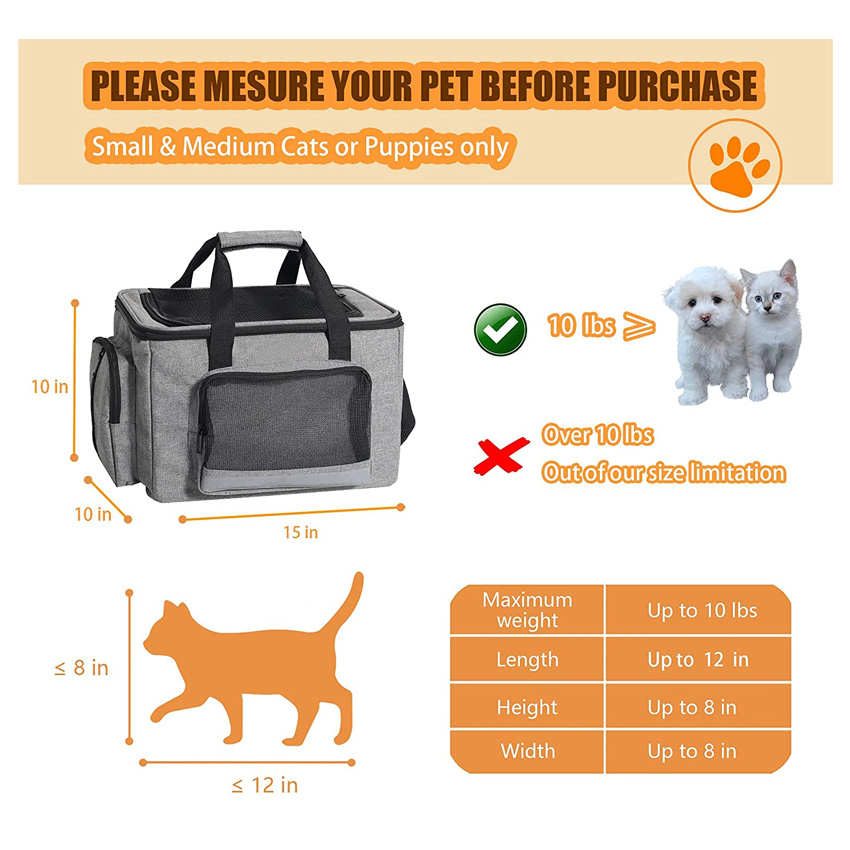 Dog Bike Basket Carrier Removable Pet Bicycle Bag Dog Cycling Bag for Picnic Shopping