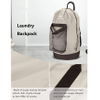 with Shoulder Straps and Mesh Pocket Durable Nylon Backpack Clothes Hamper Bag with Drawstring Closure for College, Travel, Laundromat, Apartment Laundry Bag