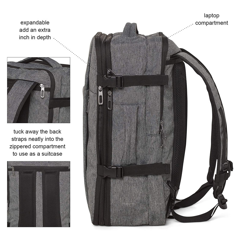 Expandable Carry-on Laptop Travel Backpack Durable Fashion Men Sports Business Bag