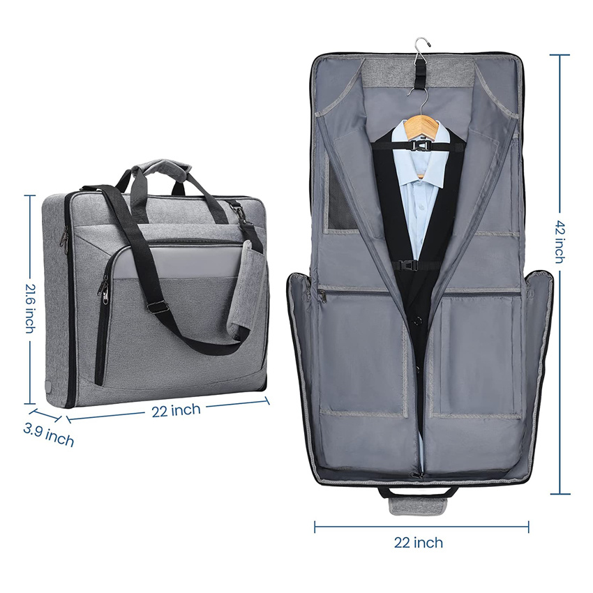 Business Travel Carry on Bag Hanging Suitcase Suit Luggage Garment Bag with Shoulder Strap