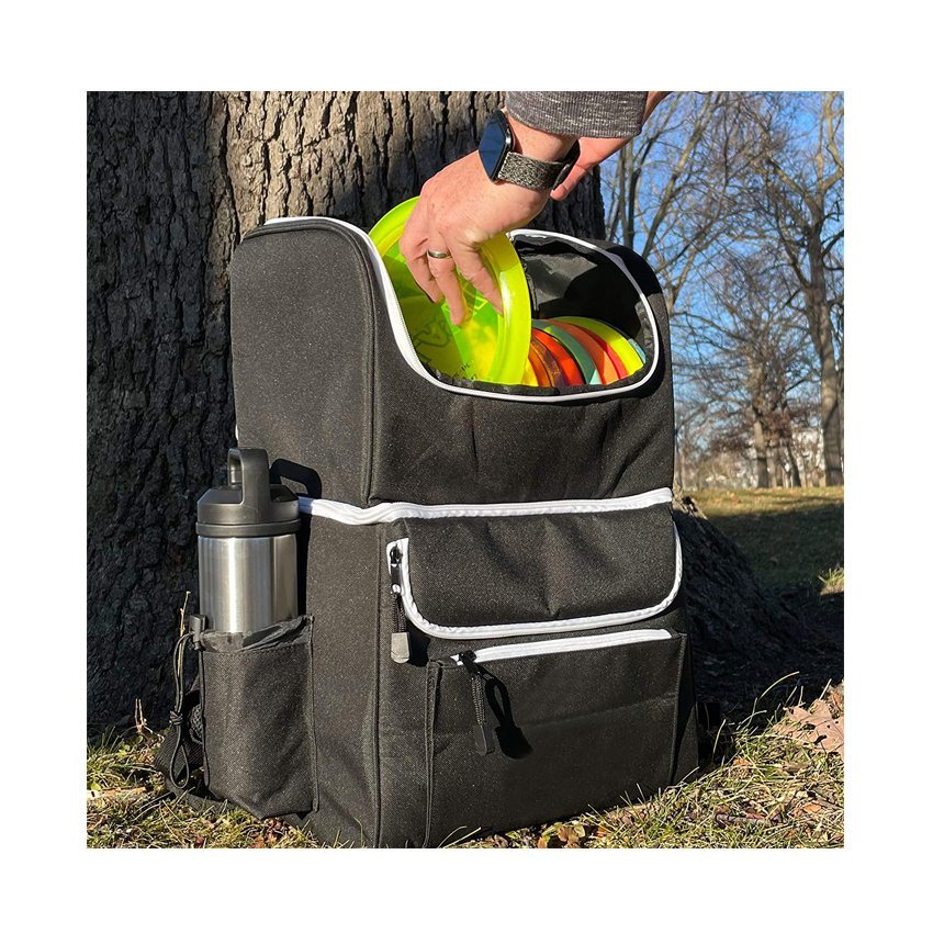 Ultra-Large Capacity Frisbee Golf Backpack Light Durable Black Disc Golf Bag Pet Toys