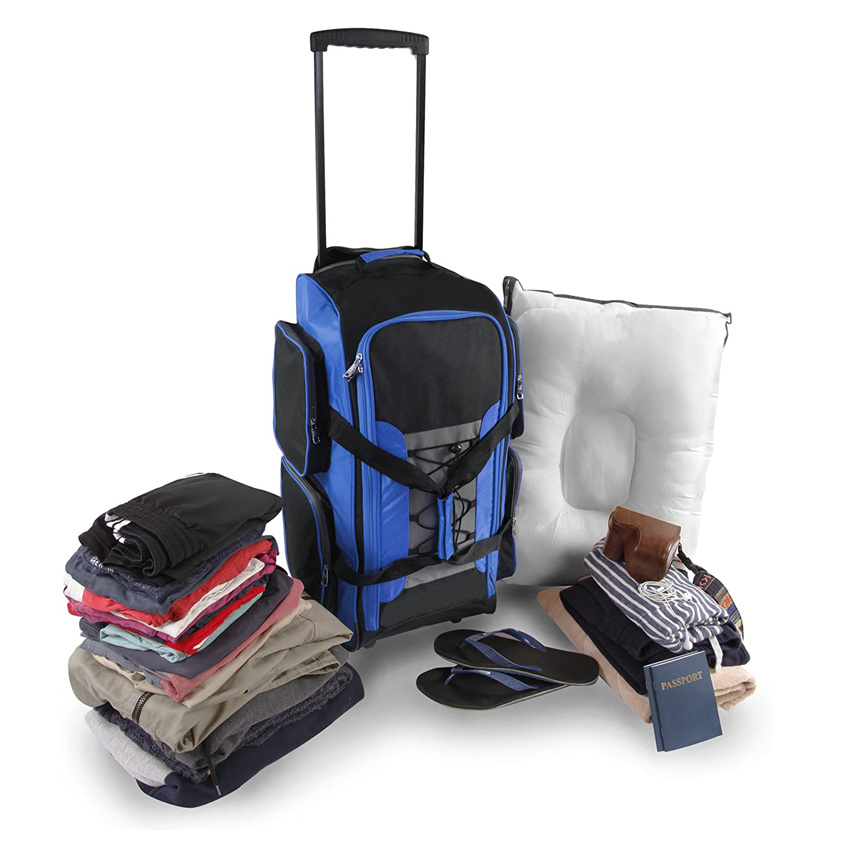 Rolling Duffel Bag Large Capacity Travel Luggage Bag Upright Wheeled Bag