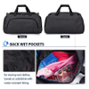 Versatile Usage Large Black Sports Bags Travel Duffel Bag with Shoes Compartment Weekend Bag