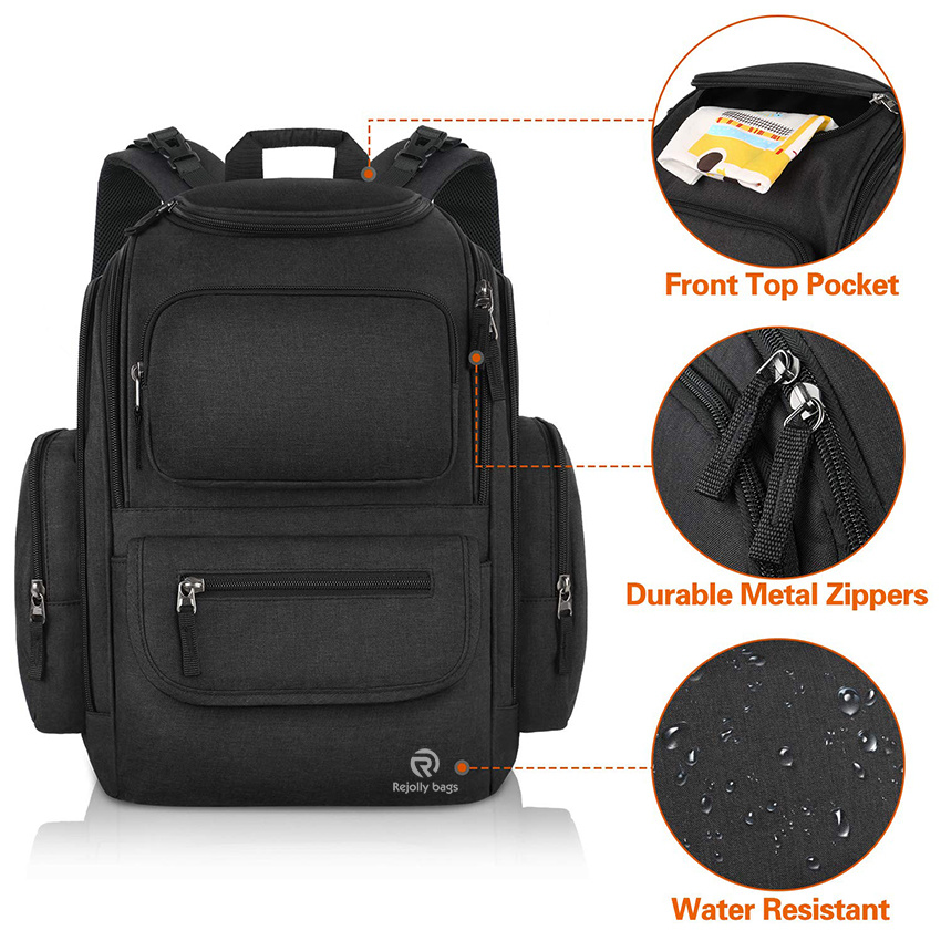 Large Storage with Portable Changing Pad Travel Water Resistant Baby Diaper Backpack for Men Women with Insulated Pockets Diaper Bag Backpack