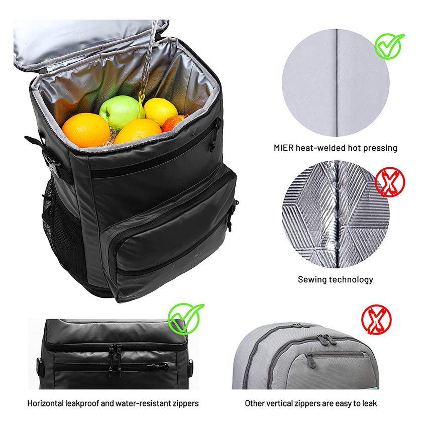 Large Capacity Travel Food Bag Bottle Bag Cooler Backpack Insulated Bag for Men Women
