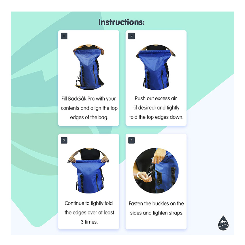 PRO Waterproof Floating Backpack with Exterior Airtight Zippered Pocket Durable Dry Bag