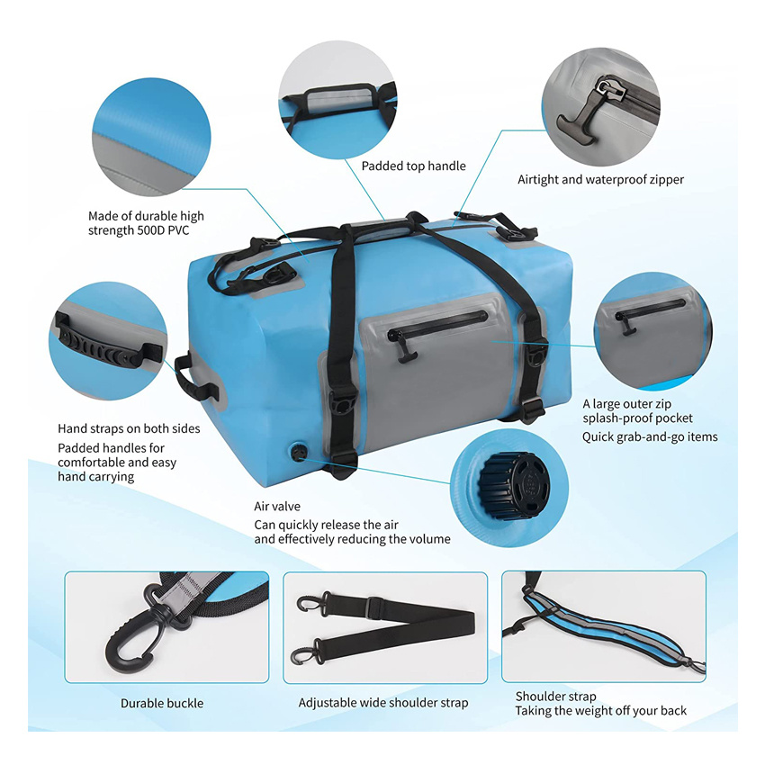 Dry Storage Bag for Men Women Foldable Travel Weekender Overnight Duffle Bag