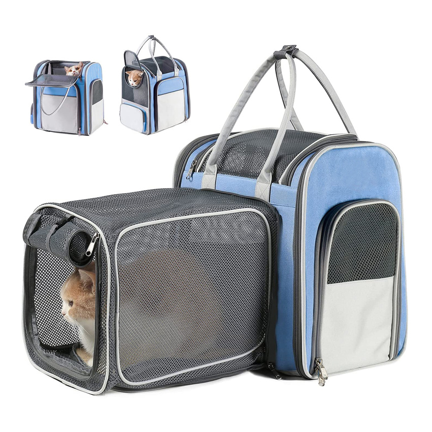 Portable Cat Backpack Tavel and Hiking Cat Carrier Bags Pet Bag with Breathable Mesh Window
