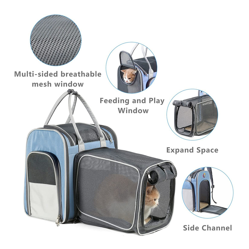 Portable Cat Backpack Tavel and Hiking Cat Carrier Bags Pet Bag with Breathable Mesh Window