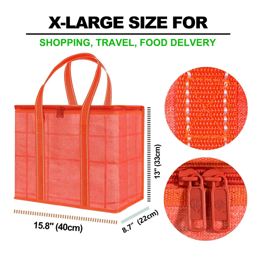 Large Capacity Insulated Bag Food Delivery Bag Picnic Basket Lunch Bag