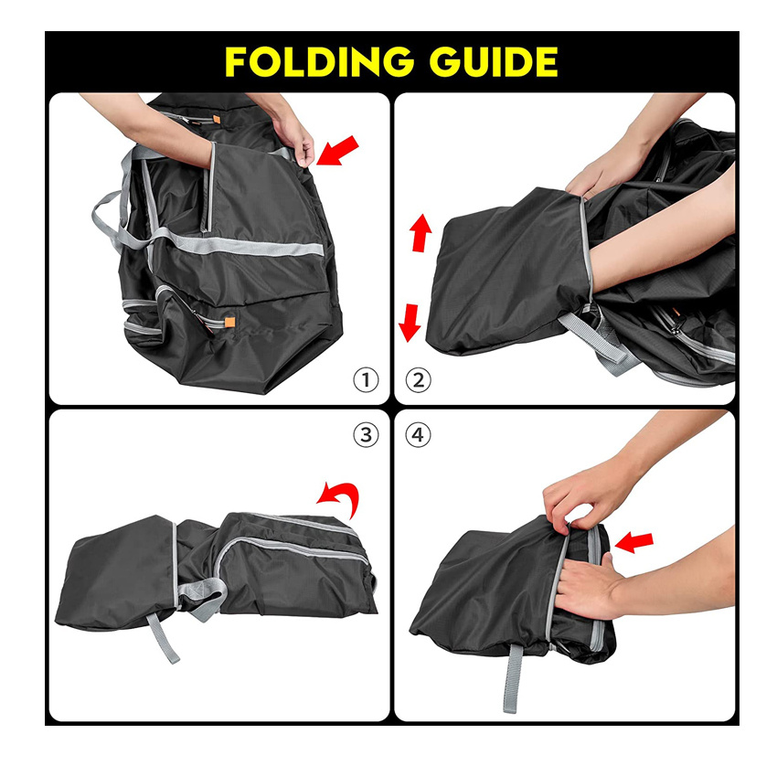 Foldable Travel Duffel Bags for Men Large Lightweight Water-Resistant Black Tote Bag