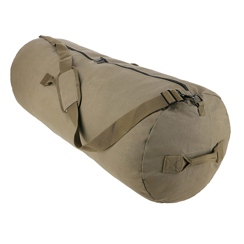 Heavy Duty Canvas Duffel Bag All Purpose Outdoor Bag with Side Zipper for Storage