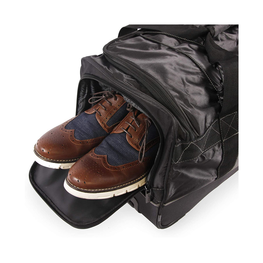 Roomy Wheeled Duffel Travel Bag Upright Trolley Bag Outdoor Rolling Bag