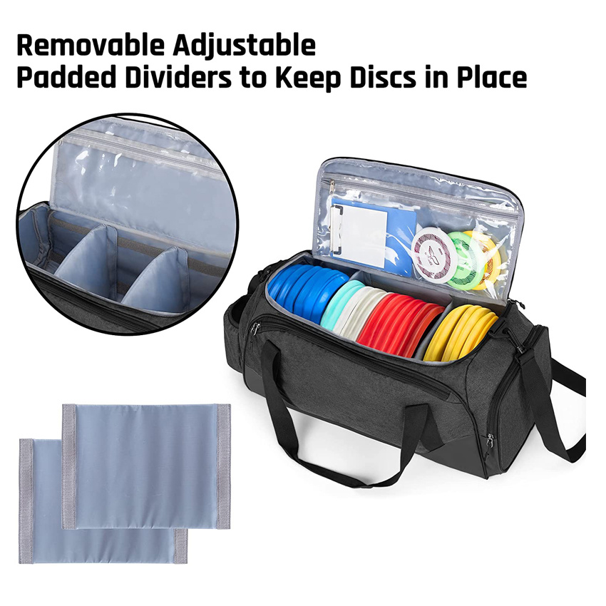 Waterproof PU Disc Golf Bag Frisbee Golf Bag with Cooler Bag for Drinks