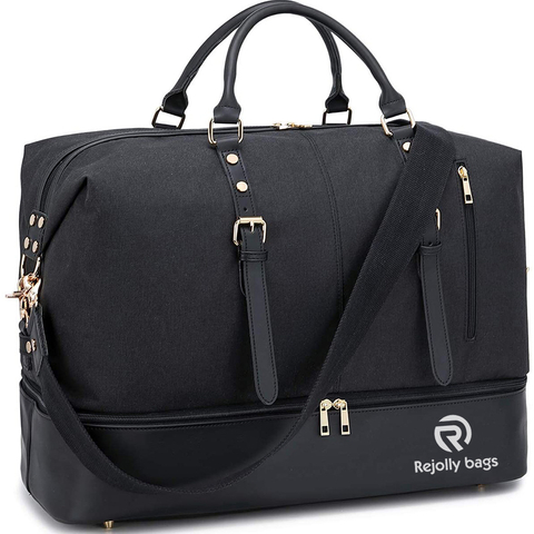 Weekender Overnight Bag Oversized Travel Duffel Leather for Men and Women Carry on Tote Shoe Compartment Duffel Bags