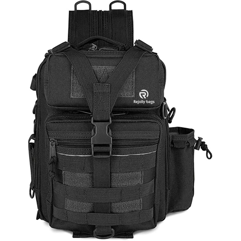 Water-Resistant Fishing Backpack with Adjustable Shoulder Straps Fishing Storage Bag Cross Body Sling Fishing Rod Bags