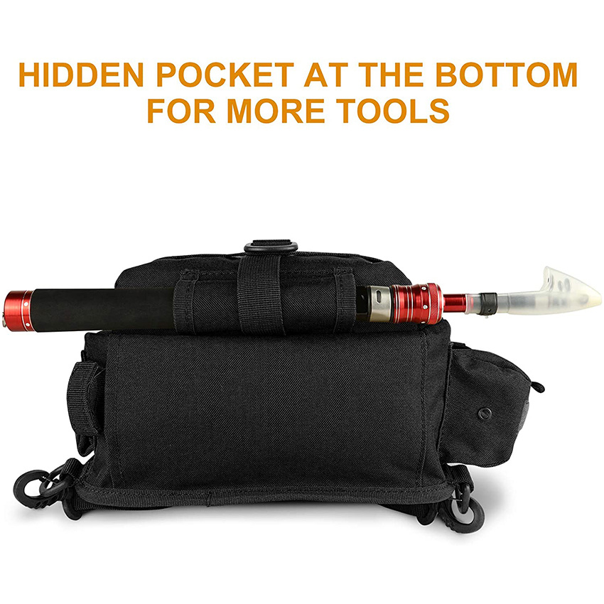 Water-Resistant Fishing Backpack with Adjustable Shoulder Straps Fishing Storage Bag Cross Body Sling Fishing Rod Bags
