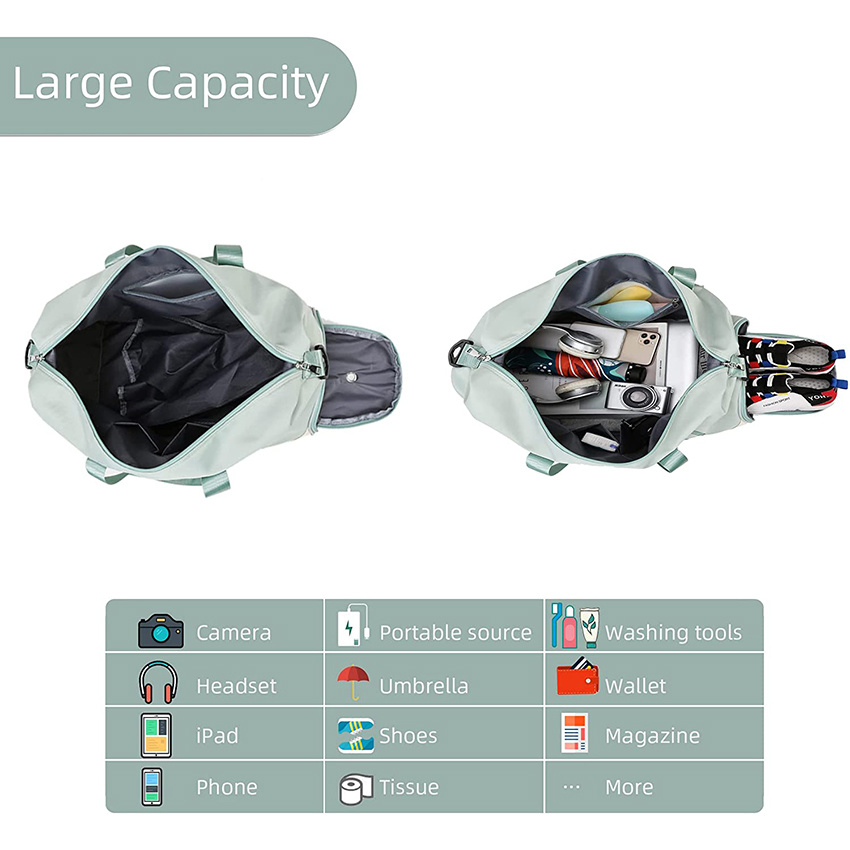 Fitness Gym Bag with Shoe Compartments Waterproof Sports Travel Yoga Getaway Lightweight Swim Duffel Bag