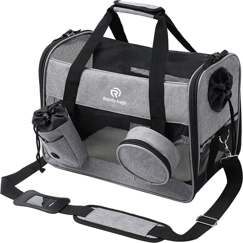 Pet Carrier for Small Medium Cat Dog Puppy Soft Sided Collapsible Pockets for Water Bottle and Bowl Safety Locking Zippers Tsa Airline Approved Travel Bag Kitte