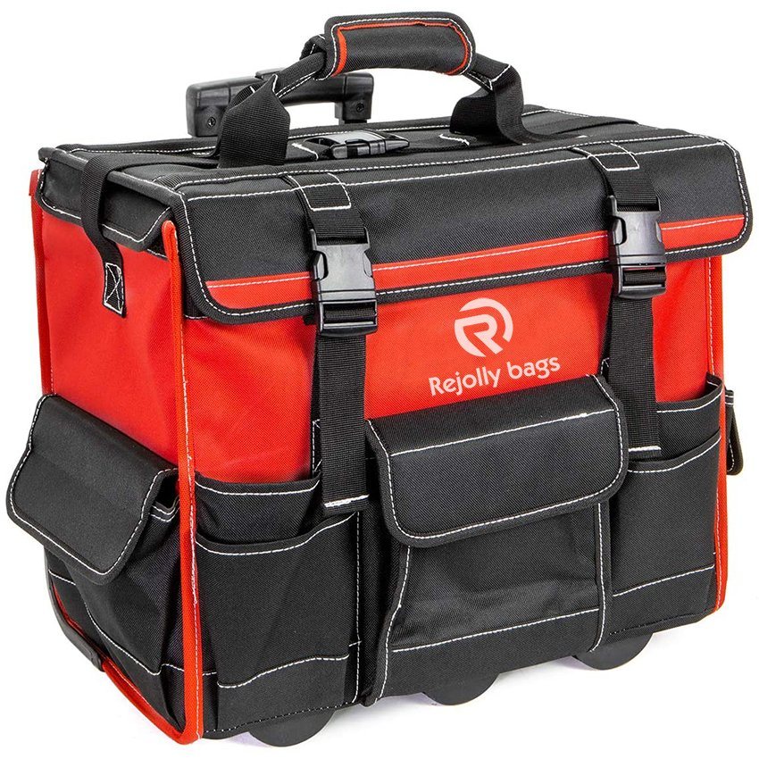 Rolling Tool Bag with Wheels Organizer Telescoping Handle 18" Wide Storage Organizer Bag Tool Bag