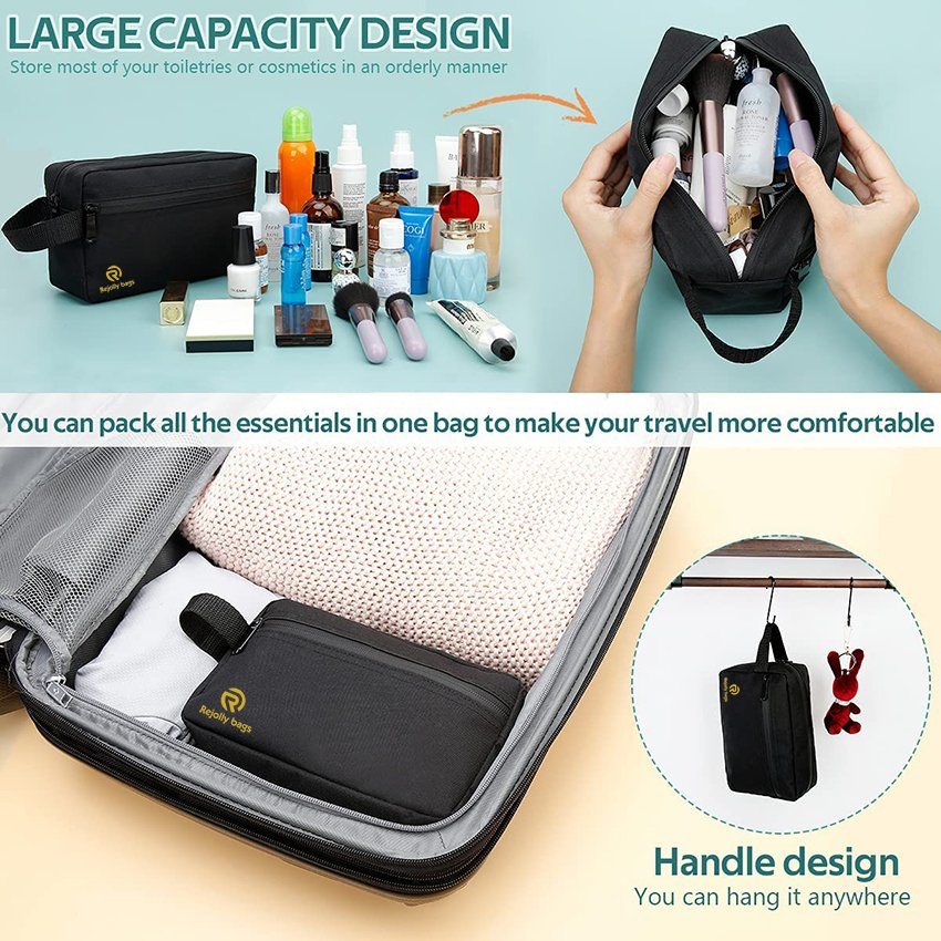 Water-Resistant Shaving Bag for Toiletries Accessories Storage Bags with Divider and Handle for Cosmetics Toiletries Brushes Tools Toiletry Bag