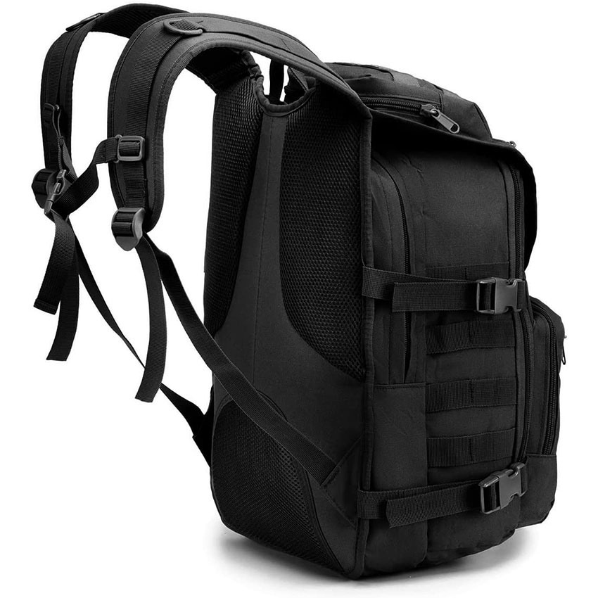 Military Style Tactical Military Style Backpack Molle, 35L Hiking Backpack Laptop Rucksack Survival Bag Come with 2 Velcro Flag & 2 Carabiners Bag