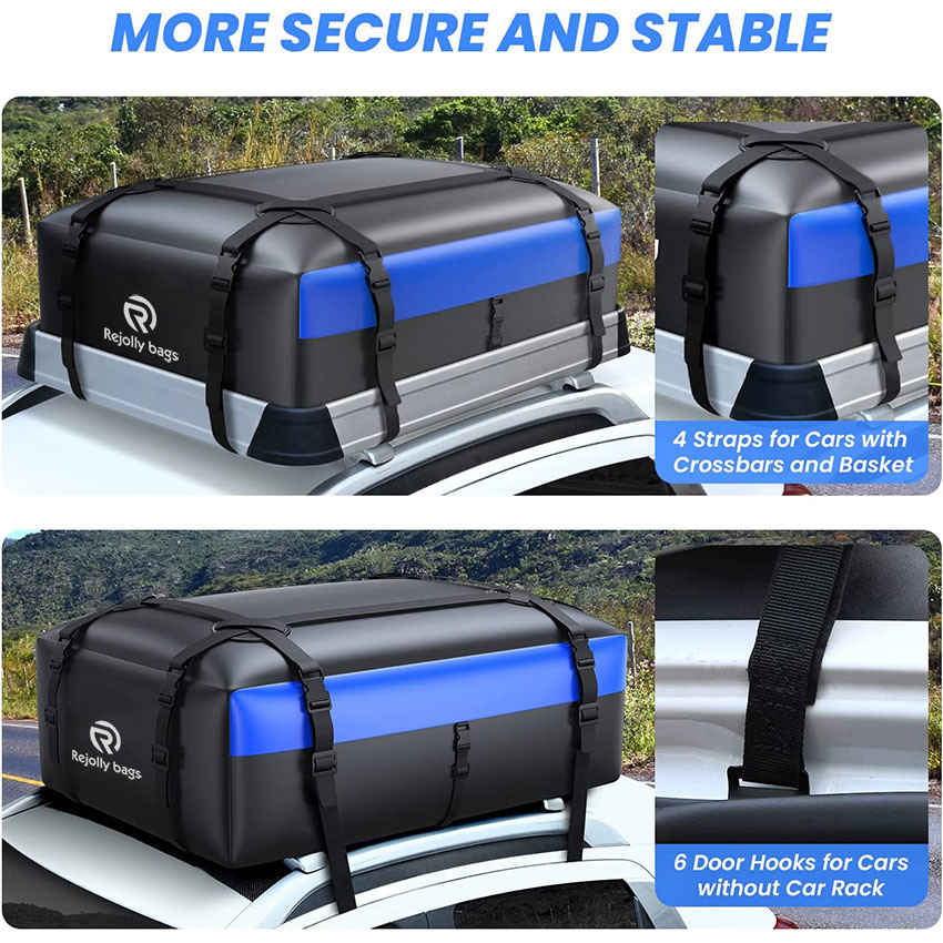 Car Rooftop Cargo Carrier, 22 Cubic FT Waterproof 840d Car Roof Cargo Bag for All Vehicles with/Without Rack Including Non-Slip Mat Reinforced Long Straps Bag
