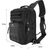 Military Style Tactical Sling Bag Pack with Holster, Military Rover Sling Shoulder Backpack Outdoor Sport Daypack for Hunting, Trekking and Camping -Black Bag