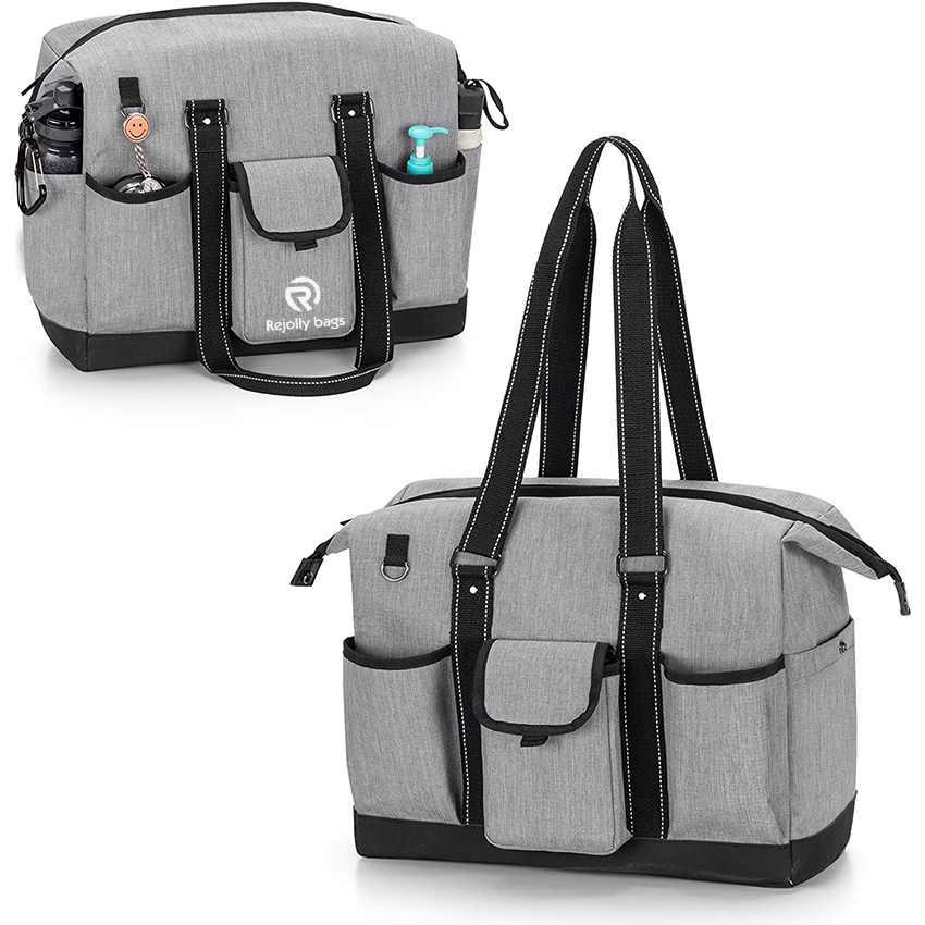 Nurse Bag for Work Utility Tote Home Health with Zip-Top Closure and Side Fasten Snaps for Home Visits Clinical Study Health Care