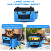 Bike Basket Folding Pet Cat Dog Carrier Front Removable Bicycle Handlebar Quick Release Easy Install Detachable Cycling Bag Mountain Picnic Shopping