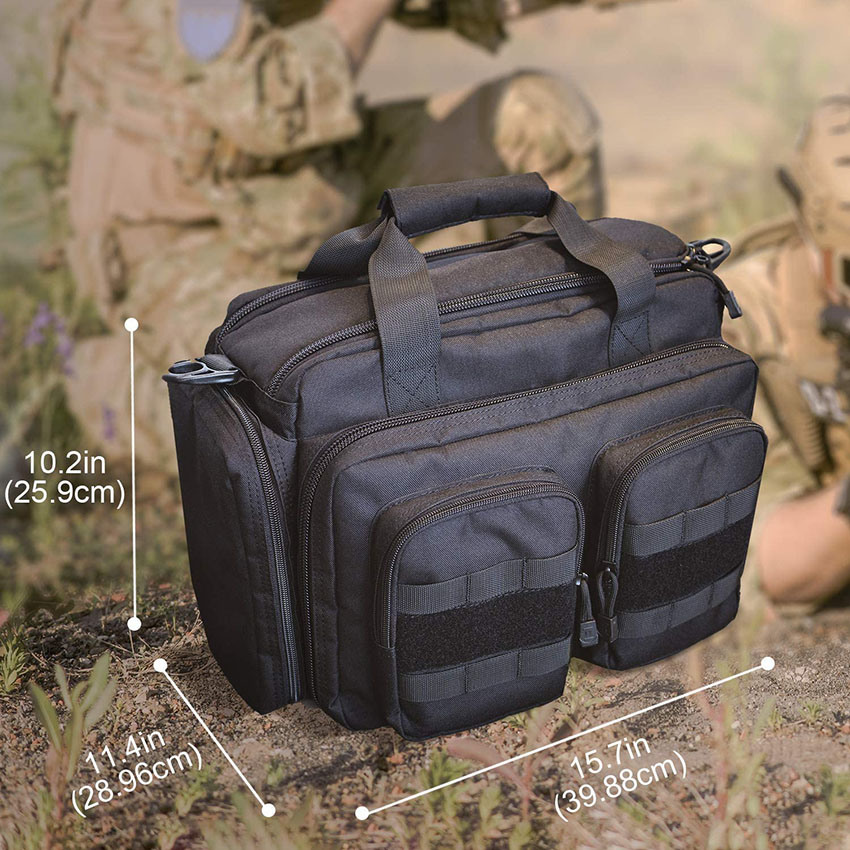 Military Style Tactical Range, Deluxe Shooting Range Duffle Magazine Ammo Gear Accessories Pouch for Hunting Shooting Range Sport Bag