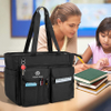 Teacher Tote Bag with Bottom Pad, Large Compartment with Separated Storage Laptop Layer (up to 15.6 Inch) , Daily Tote Bag