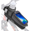 Bike Phone Front Frame Bag with Water Bottle Holder Removable Insulated Handlebar Bottle Cup Bag with Tighter Buckle Bicycle