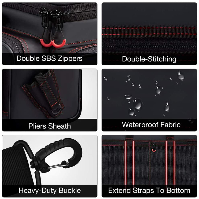 Fishing Tackle Bag with 4 Trays Large Water-Resistant Fishing Tray Bags Outdoor Fishing Tackle Storage Bag with 3600 or 3700 Tackle Boxes Fishing Rod Bag