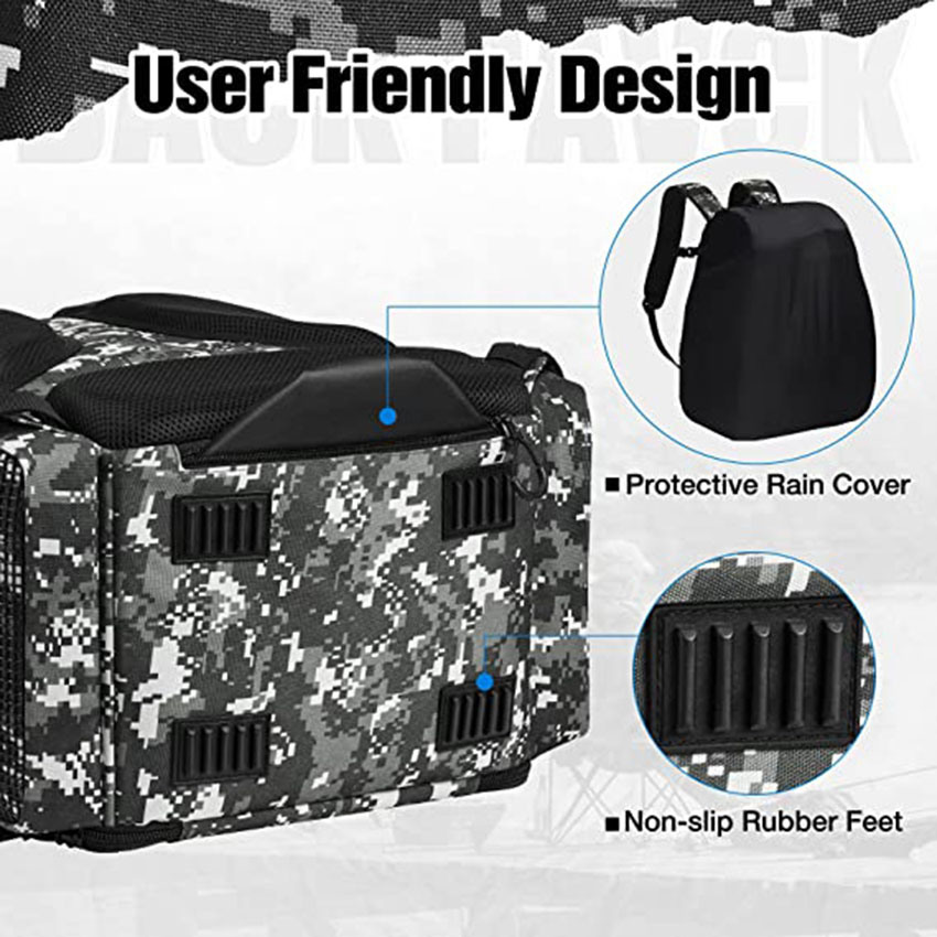 with 4 Boxes, Fishing Bag Large Capacity with 4 Trays and Protective Rain Coverfishing Fish Bag