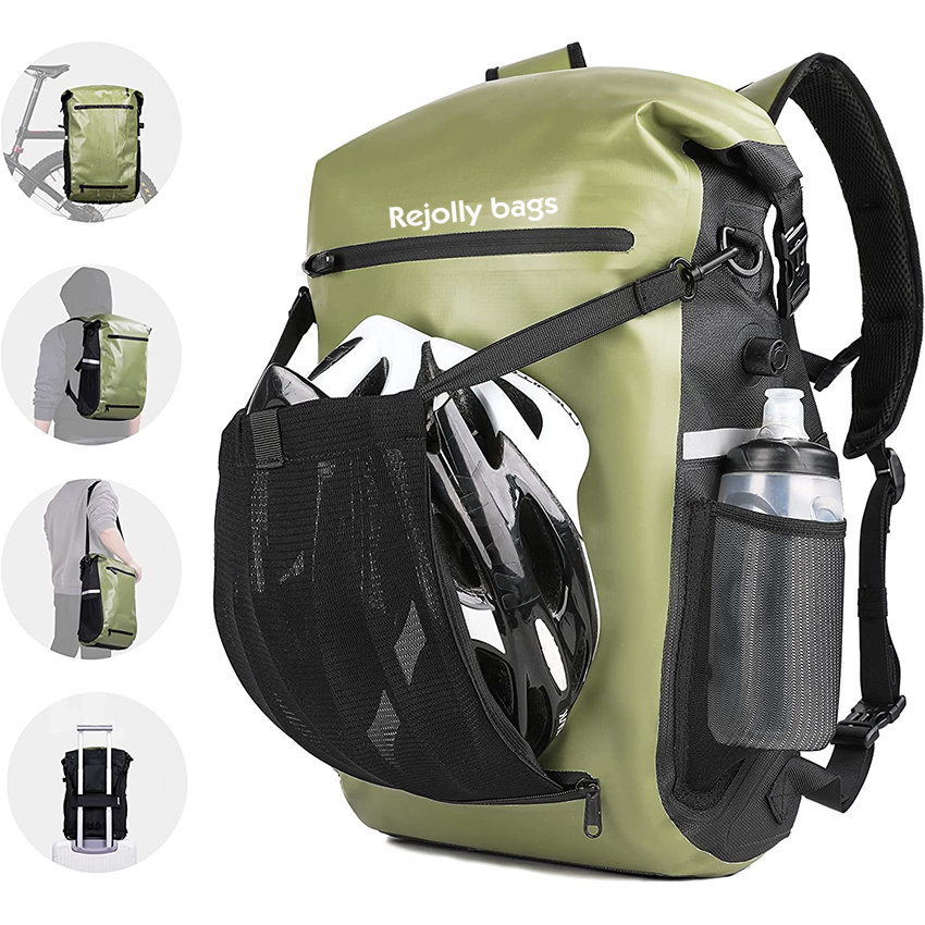 Bike Pannier Bag Backpack Multifunctional Bicycle Cycling Rear Seat Trunk Pack Helmet Cover