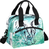 Elephant Flower Ethnic Insulated Lunch Bag for Women/Men Kids with Adjustable Removable Shoulder Strap Cooler Bag Reusable Tote Lunch Box for School Work Picnic