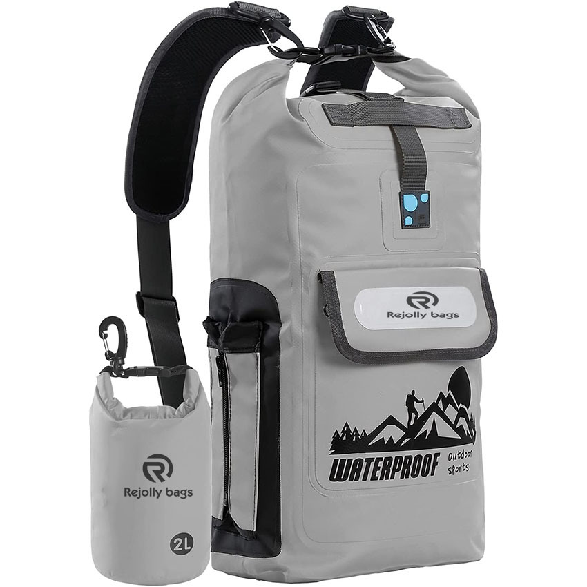 Waterproof Floating Dry Sack Backpack with Protective Pockets for Kayaking, Fishing Bag