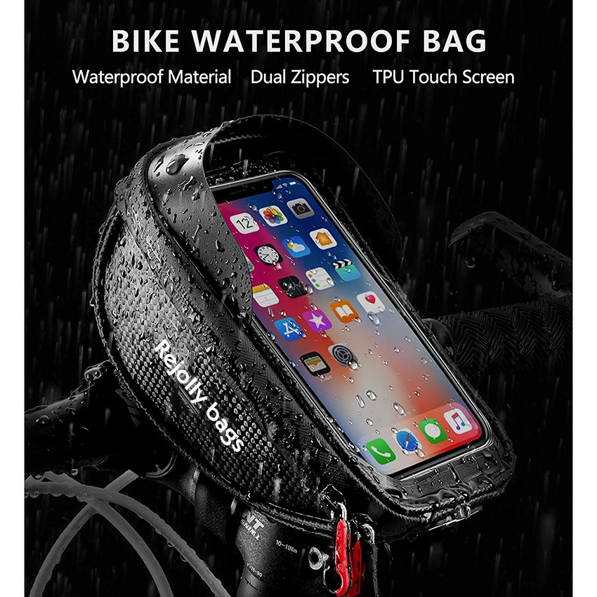 Bike Phone Front Frame Bag Waterproof Holder Case Sensitive Touch Screen Compatible with