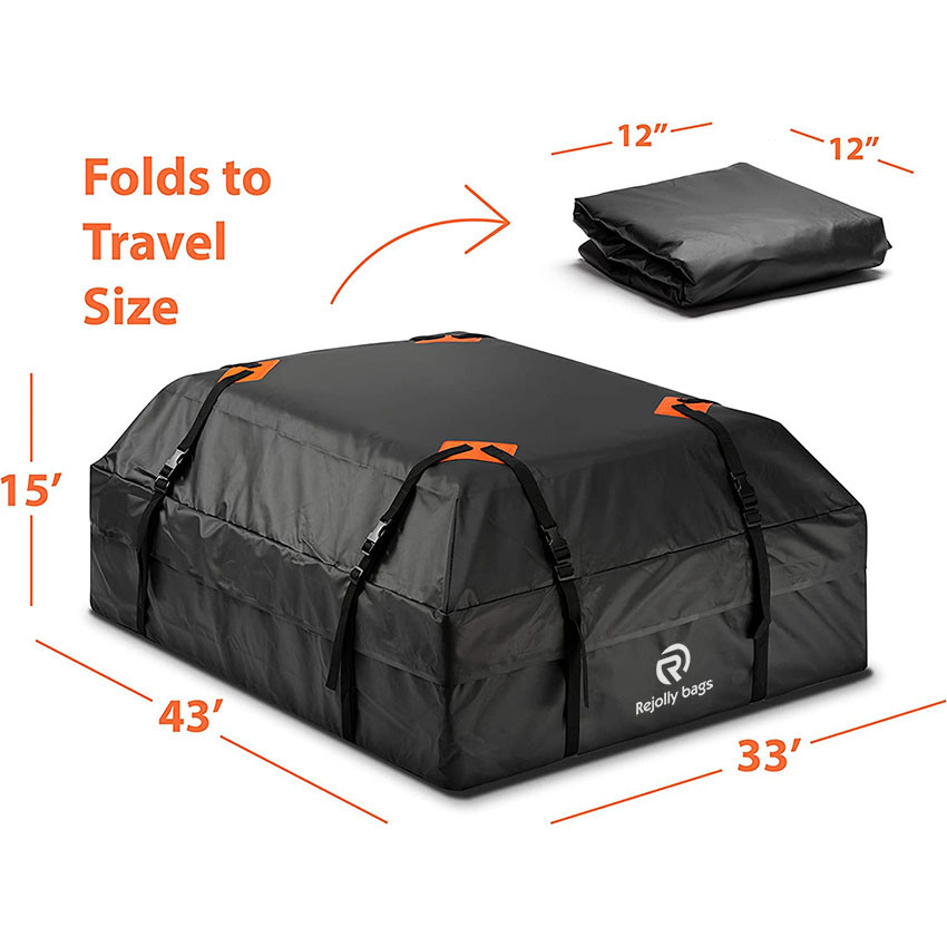 Durable Roof Top Waterproof Cargo Bag Zone Tech Classic Black 15 Cubic Feet Premium Quality Universal Waterproof Fold-Able Leak Proof Traveling Roof Top Car Bag
