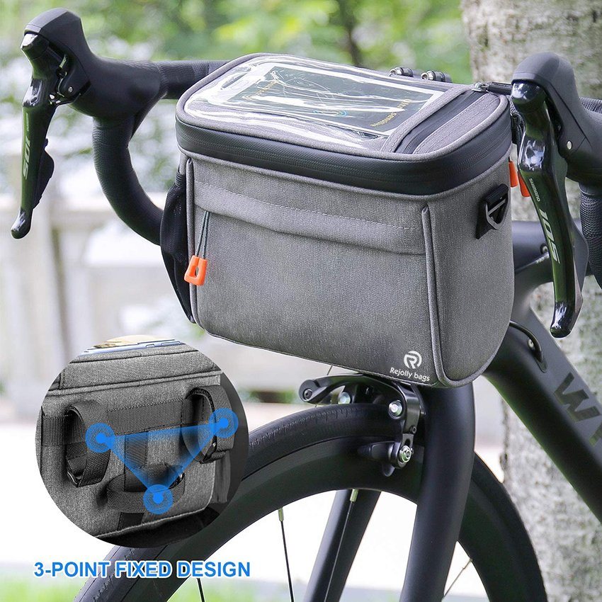 Waterproof Bicycle Handlebar Front Frame Storage Basket with Touch Screen Phone Holder Bike Handlebar Bag