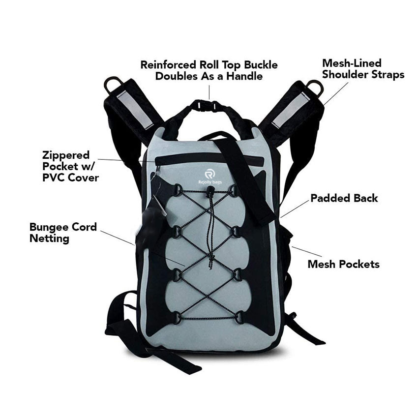 30L Dry Bag Backpack. Premium Waterproof Backpack with Padded Shoulder Straps. PVC Construction Bag