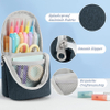 Spacious Pen Holder Polyester Stand Up Pencil Pouch Stationery Organizer with Zipper for School Office College Teen Student Pen Bag RJ21644
