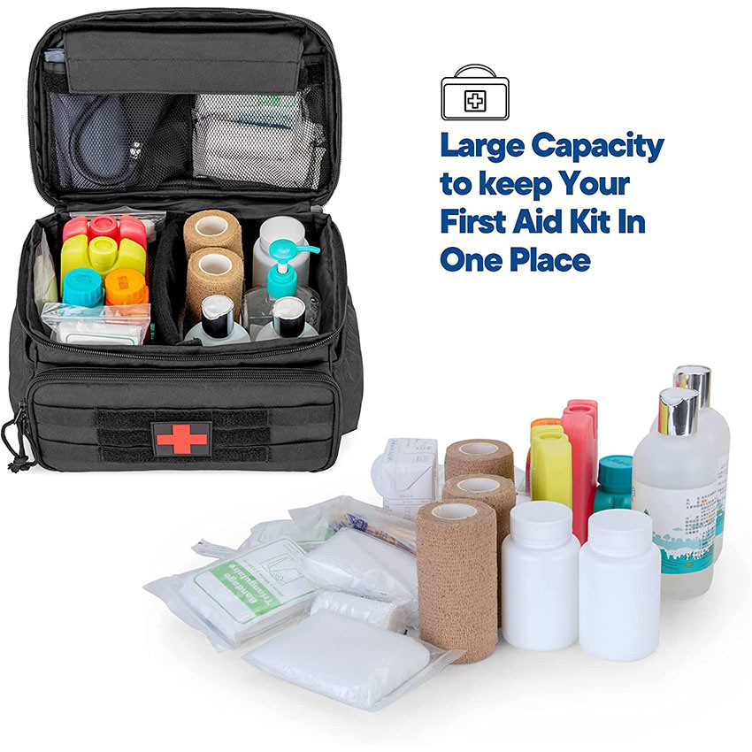 Small Medicine Storage Bag Family First Aid Box for Hiking, Camping and Home